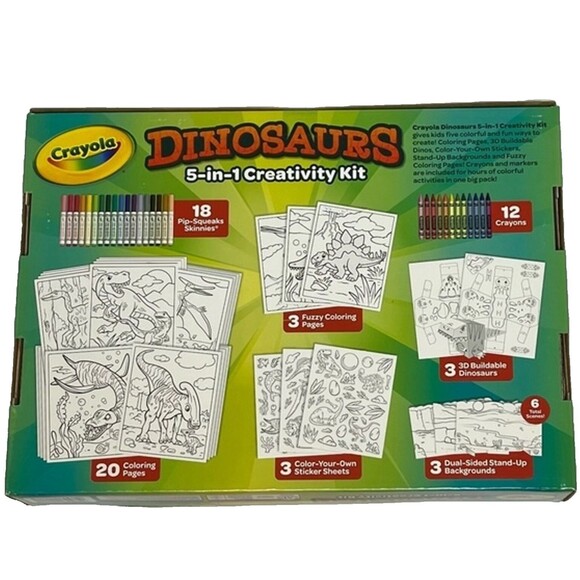 Crayola Dinosaurs 5-in-1 Art Creativity Coloring Kit for Children Ages 4+ NEW! - Picture 2 of 5